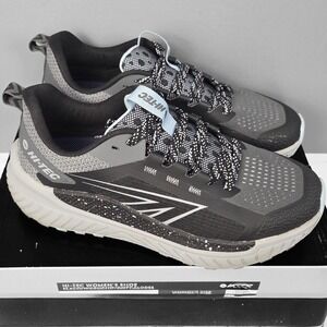 HI-TEC Trail Running Shoes Women 9 Black Gray Sneakers Lightweight Hiking Box